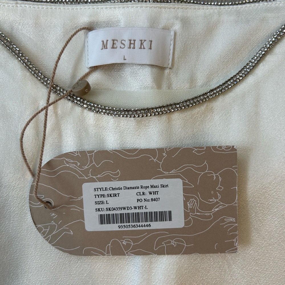 Meshki White Christie Diamanté Rope Skirt - Picture 4 of 4
